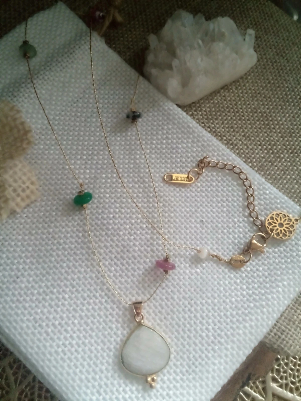Collier sautoir avec pierres naturelles semi précieuses – photo 4